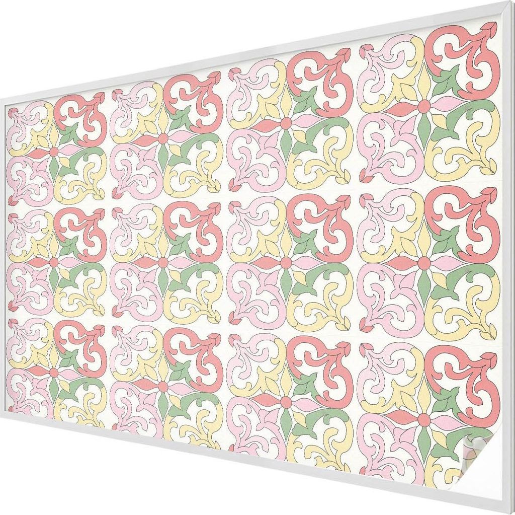 Buntglas Fensterfolie – 146x200 cm – Stained-Glass Design – blickdichte dekorative Sichtschutzfolie – selbstklebend, UV-Schutz – Blumensc...