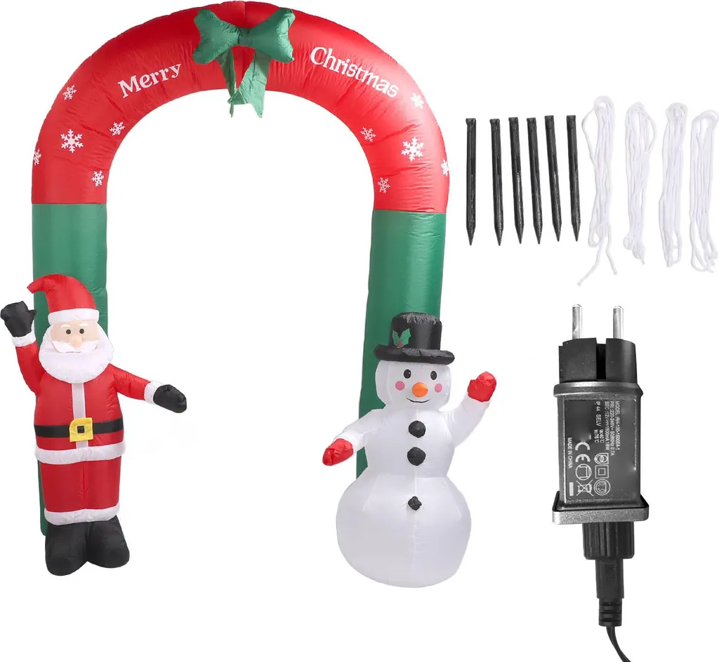 Arche gonflable Noël 2.4m étanche avec éclairage LED extérieur 220V