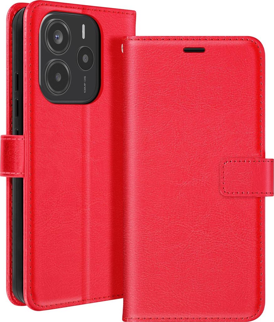 Mayaxess, Etui für Xiaomi Redmi Note 14 4G als Portemonnaie mit Handschlaufe, Rot