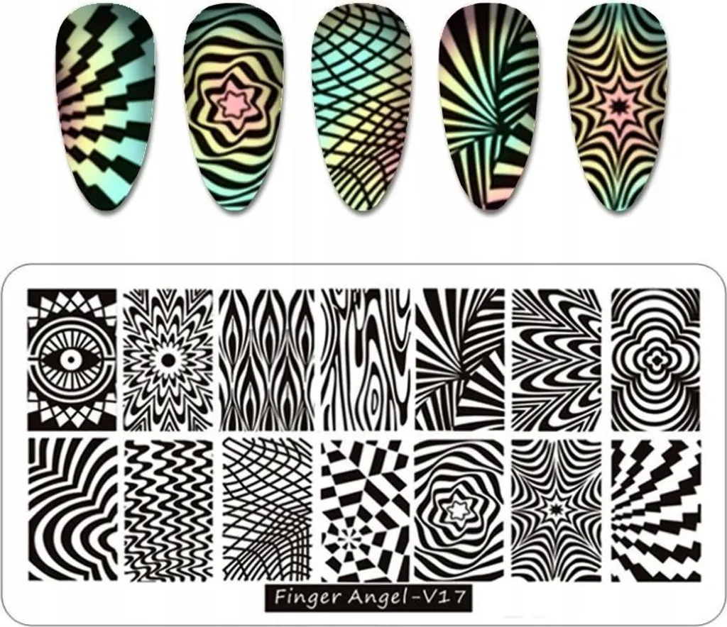 Piastra per timbri Finger Angel Nail Art - V17