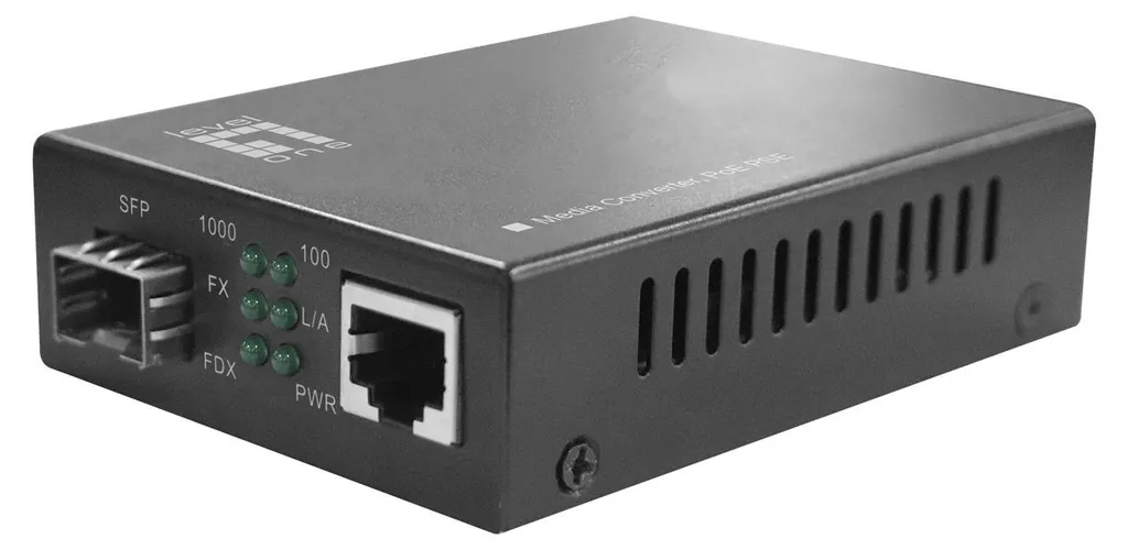 Convertisseur de média Gigabit PoE LevelOne GVT-2012 pour fibre SFP