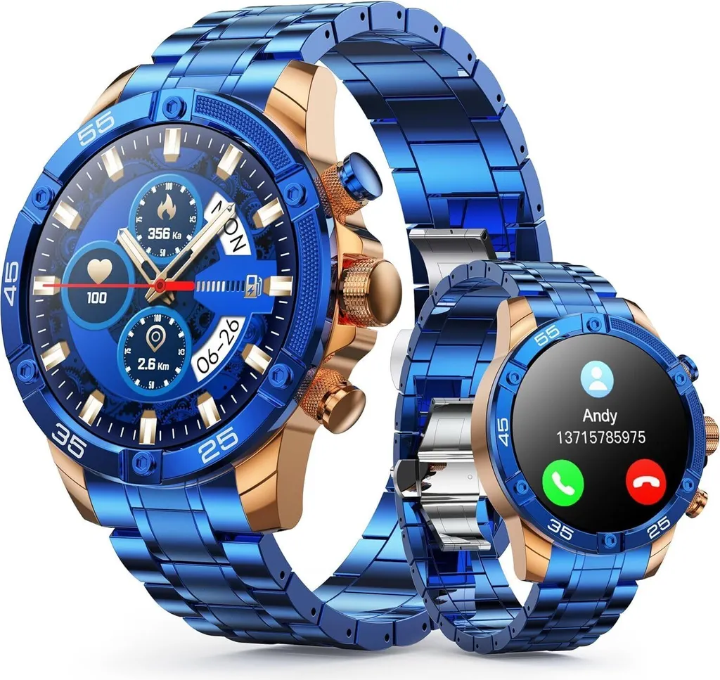 Smartwatch Uomo in Metallo 1,53" - Fitness Tracker Professionale IP67