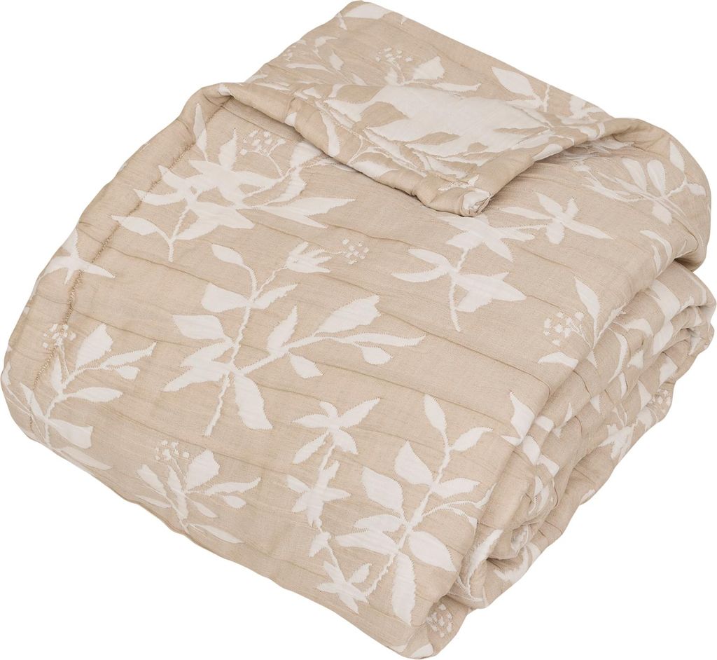 Bettüberwurf nuvia beige leinen 260x240cm - Atmosphera créateur d'intérieur