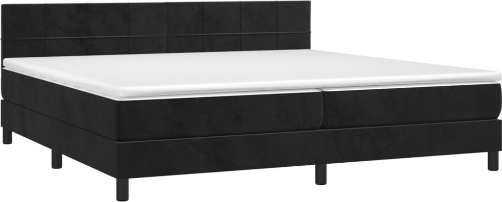 Boxspringbett mit Matratze Schwarz 200x200 cm Samt
