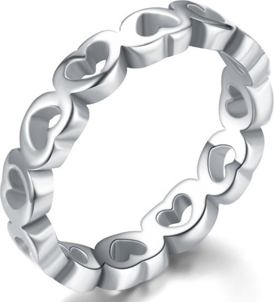 Hollow Heart Single Ring - Eleganter Silberring für Damen - Größe 52mm KP16857