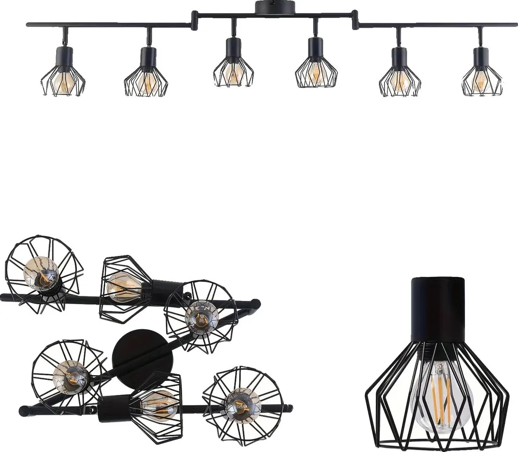 Lampada da Soffitto Moderna 6 Teste Orientabili | Design Ultrasottile E27