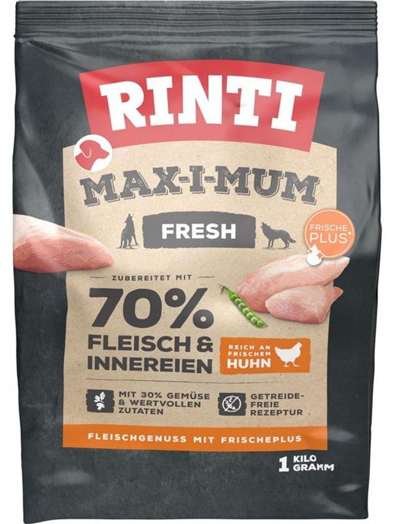 Rinti Max-I-Mum Huhn – getreidefreies Trockenfutter 1 kg Produktbild 