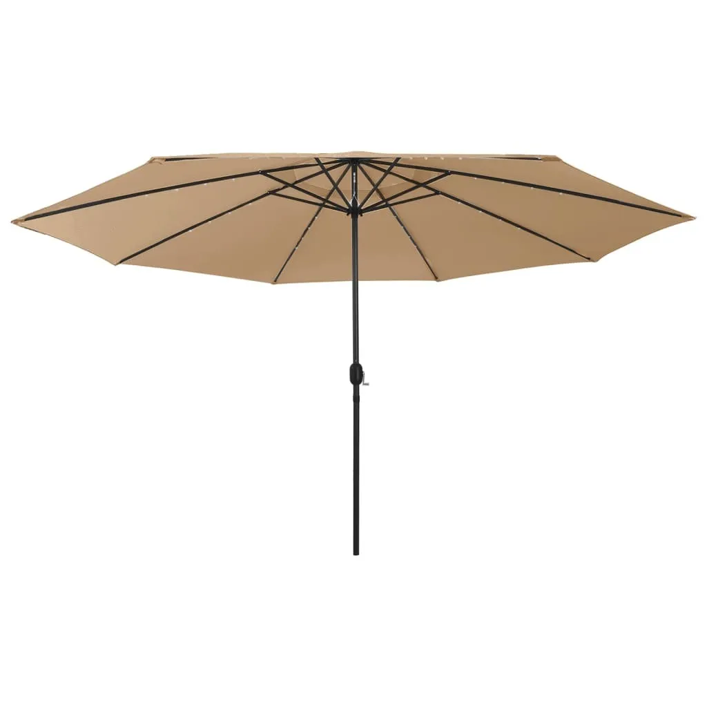 Parasol de Terrasse LED 4m Taupe pour Grandes Tablées et Soirées Été