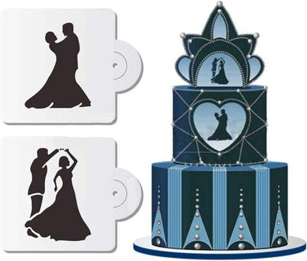 Valentijnsdag Cake Sjabloon Set - Kunstvorm Airbrush Decoreren Tool Koffie Sjabloon Fondant