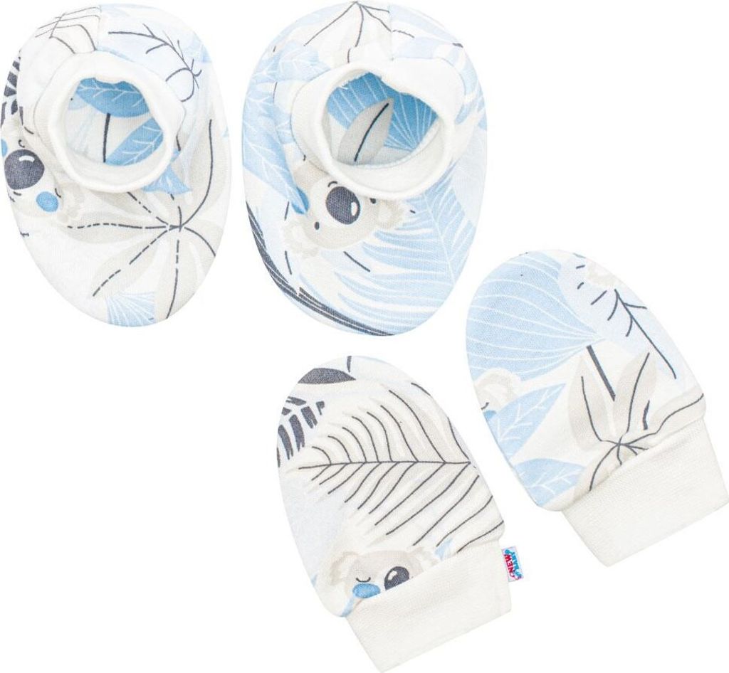 New Baby Schönes blaues Baumwoll-Baby-Set-Mützen und Handschuhe, Gr. Univerzálna