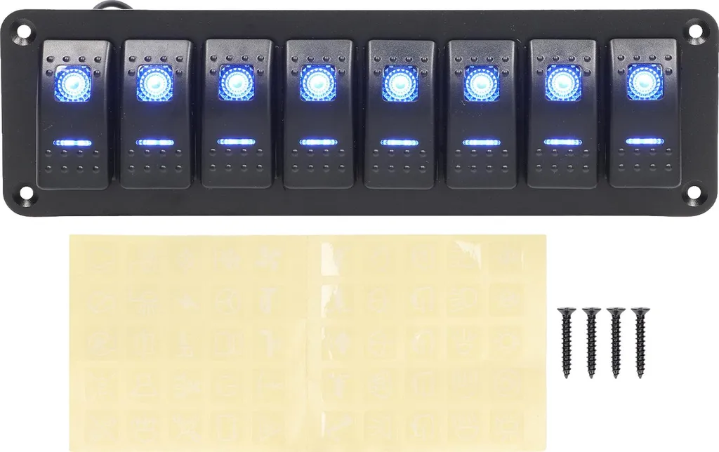 Panneau interrupteur 8 positions avec protection surcharge et LED - 3