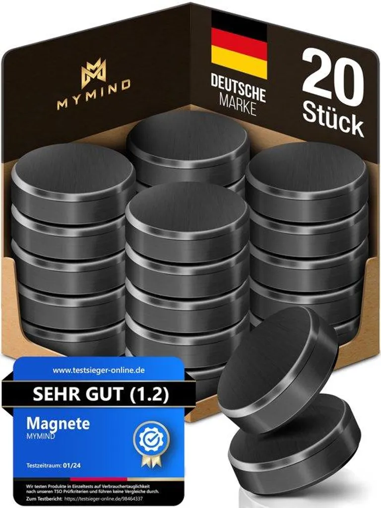 Aimants puissants noirs 18 x 5 mm néodyme haute performance Lot de 10