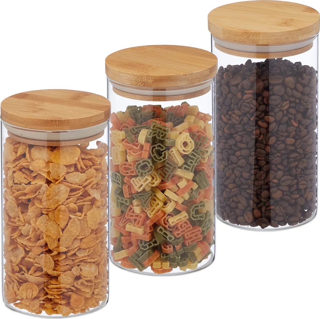 Recensione Relaxdays Set Barattoli Vetro 1000ml Dispensa Ordinata