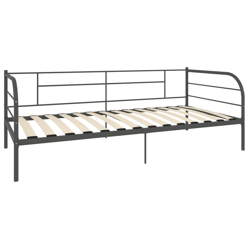"im Sonderangebot"Bettgestell/Tagesbett - CLORIS - Einzelbett --Rahmen Grau Metall 90×200 cm - Einfache Montage - - NeuMöbel9837616