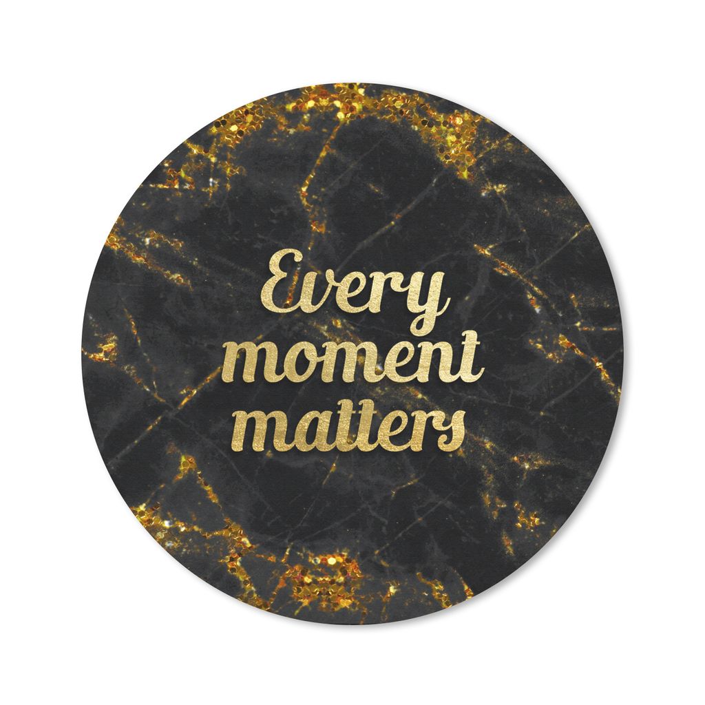 MuchoWow Mauspad Mousepad Zitat - Gold - Glitter - Marmor 30x30 cm - Mousepads - Maus Mat - Pad - Mausunterlage - Tischunterlage - Schreibtischma...