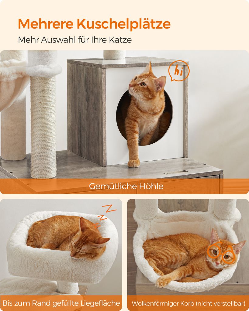 FEANDREA Kratzbaum, mit Katzenklo-Schrank abnehmbaren Produktbild 7