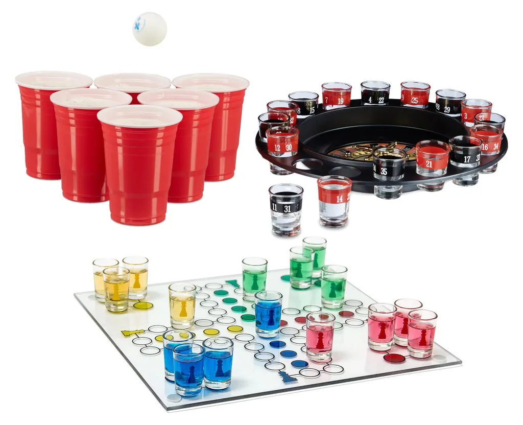 Animer vos Soirées avec le Relaxdays Jeu à boire Basket de Table 3 pcs