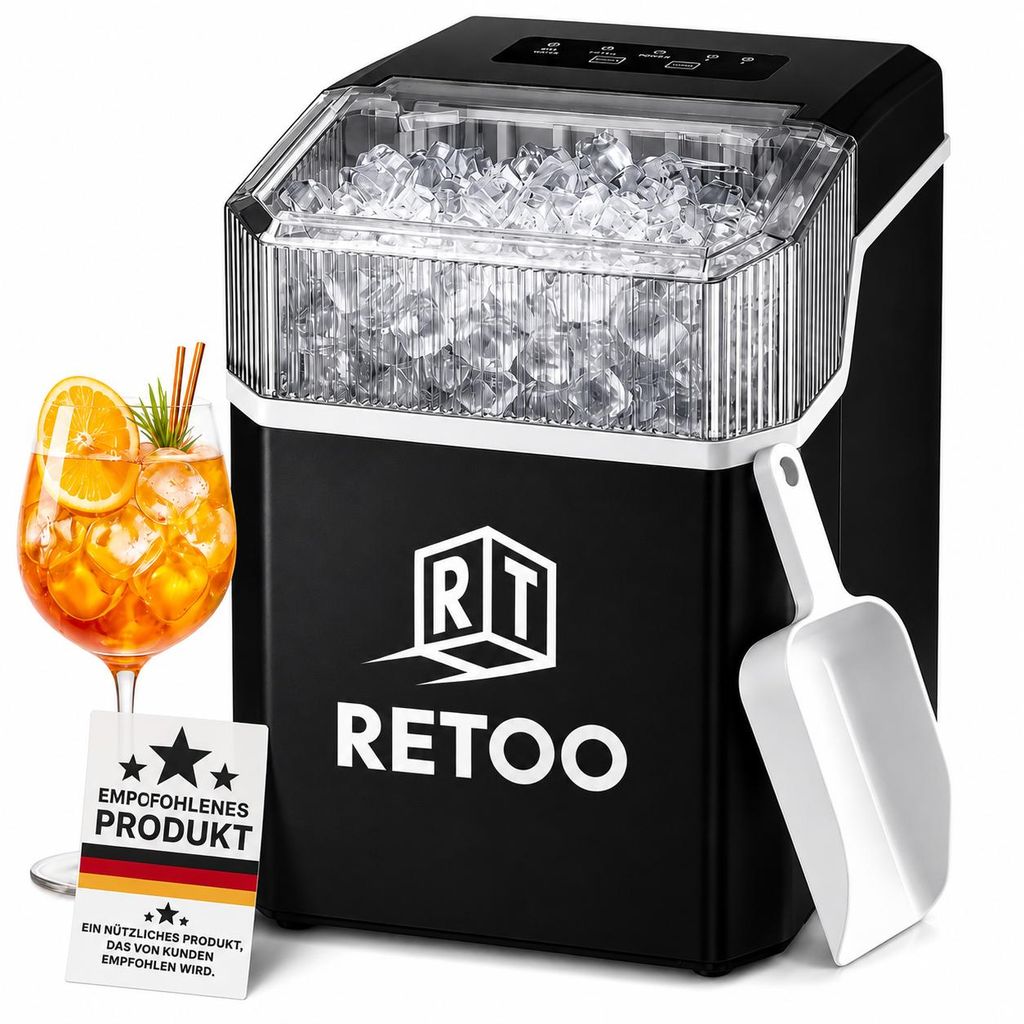 Eiswürfelmaschine 12 kg/tag, 2 Eiswürfelgrößen - 1,2L Produktbild  KI-generiertes Bild