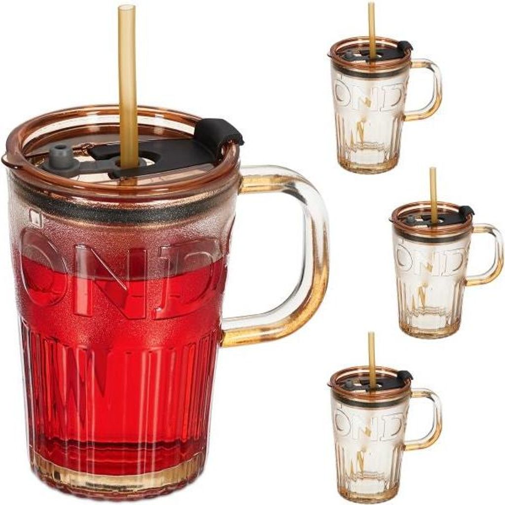 Set mit 4 Trinkgläsern mit Henkel