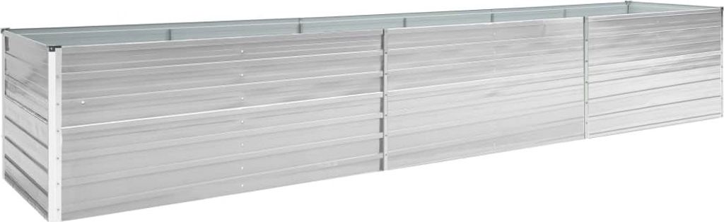 Hochwertige Garten-Hochbeet Verzinkter Stahl 480x80x77 cm Grau Waterford
