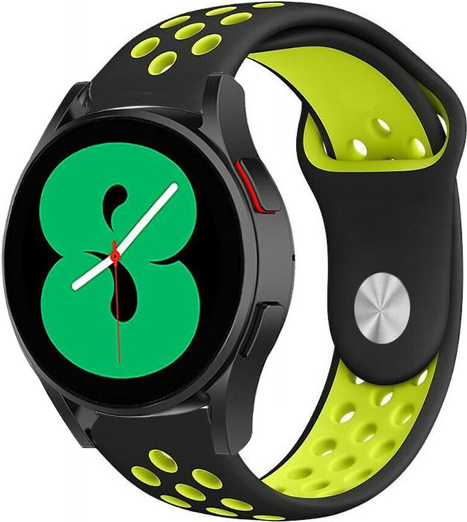 Strap-it Samsung Galaxy Watch 4 - 40mm Sportarmband (Schwarz/Gelb)