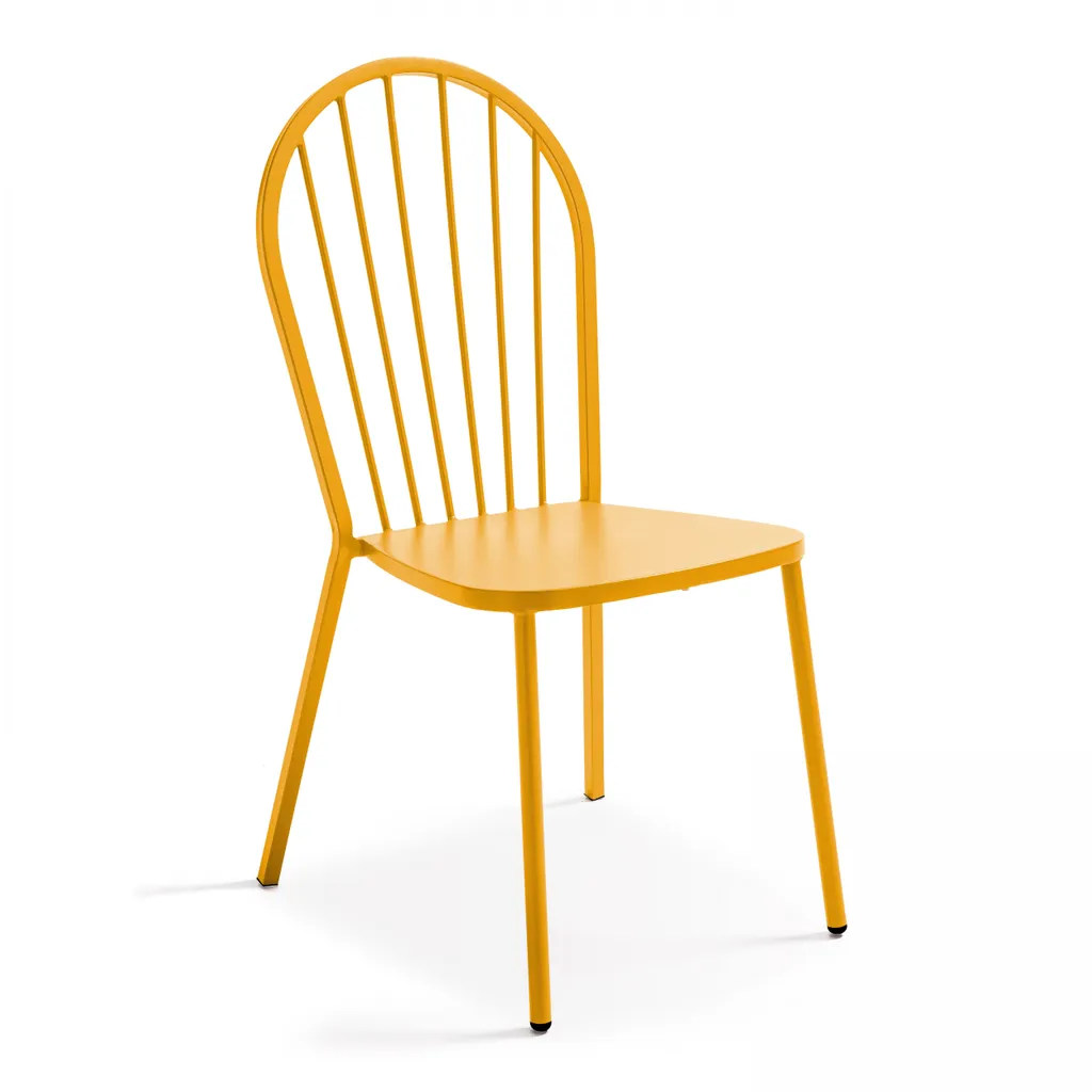 Chaise bistrot métal jaune Honfleur anti-rouille durable et robuste
