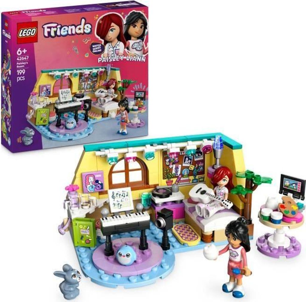 LEGO Friends Paisley's Zimmer, Interaktives Bauspielzeug, 42647, 6+ Jahre, 2 Mini-Puppen + Hase