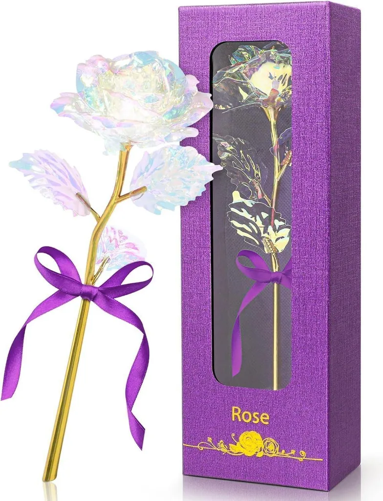 Rose éternelle Or 24K : Une fleur durable qui ne fane jamais pour elle
