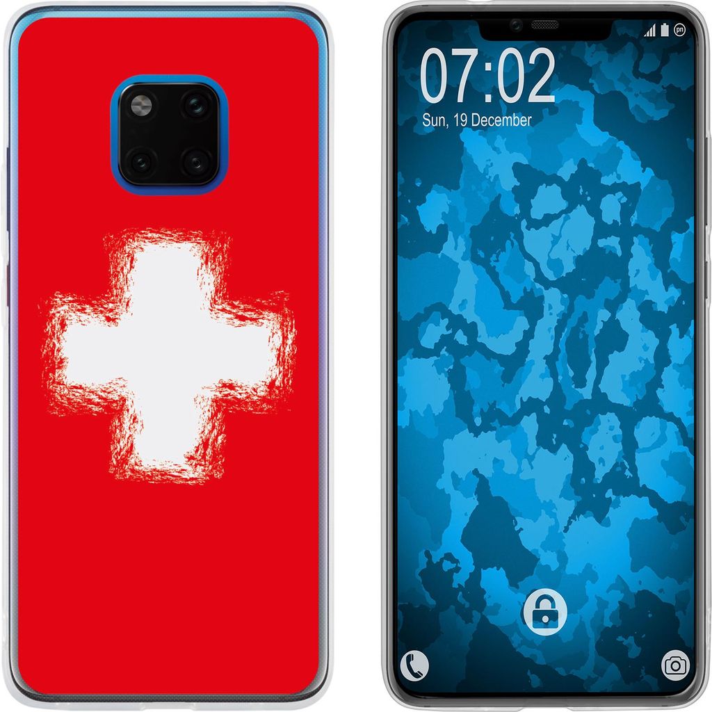 PhoneNatic Case kompatibel mit Huawei Mate 20 Pro Silikon-Hülle WM Schweiz M10