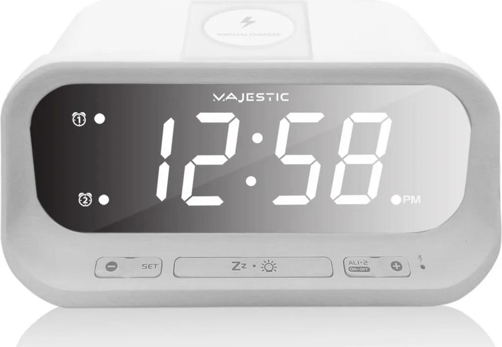Réveil numérique Majestic SVE-236WI blanc avec grand écran LED clair