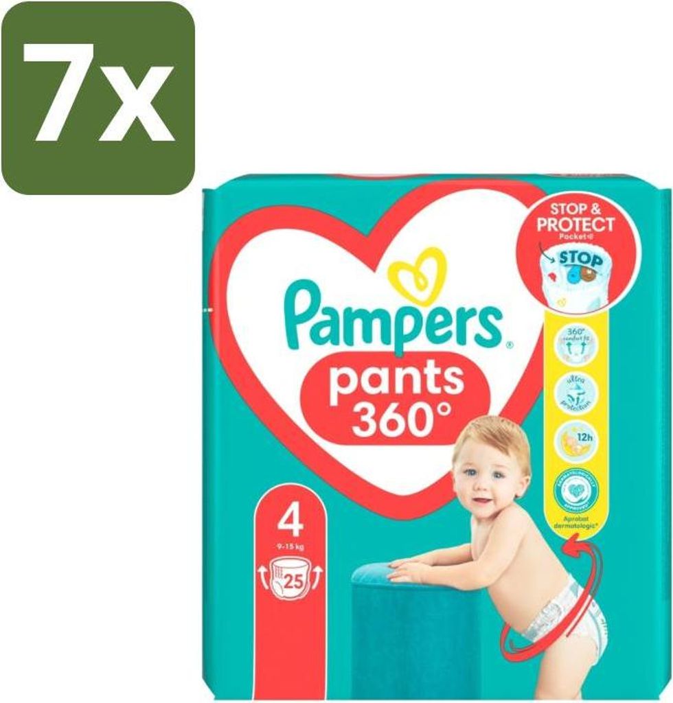 Pampers – Windelhosen – Baby Trockenhosen Größe 4 – 25 Windeln - Vorteilspack - 7 Stücke