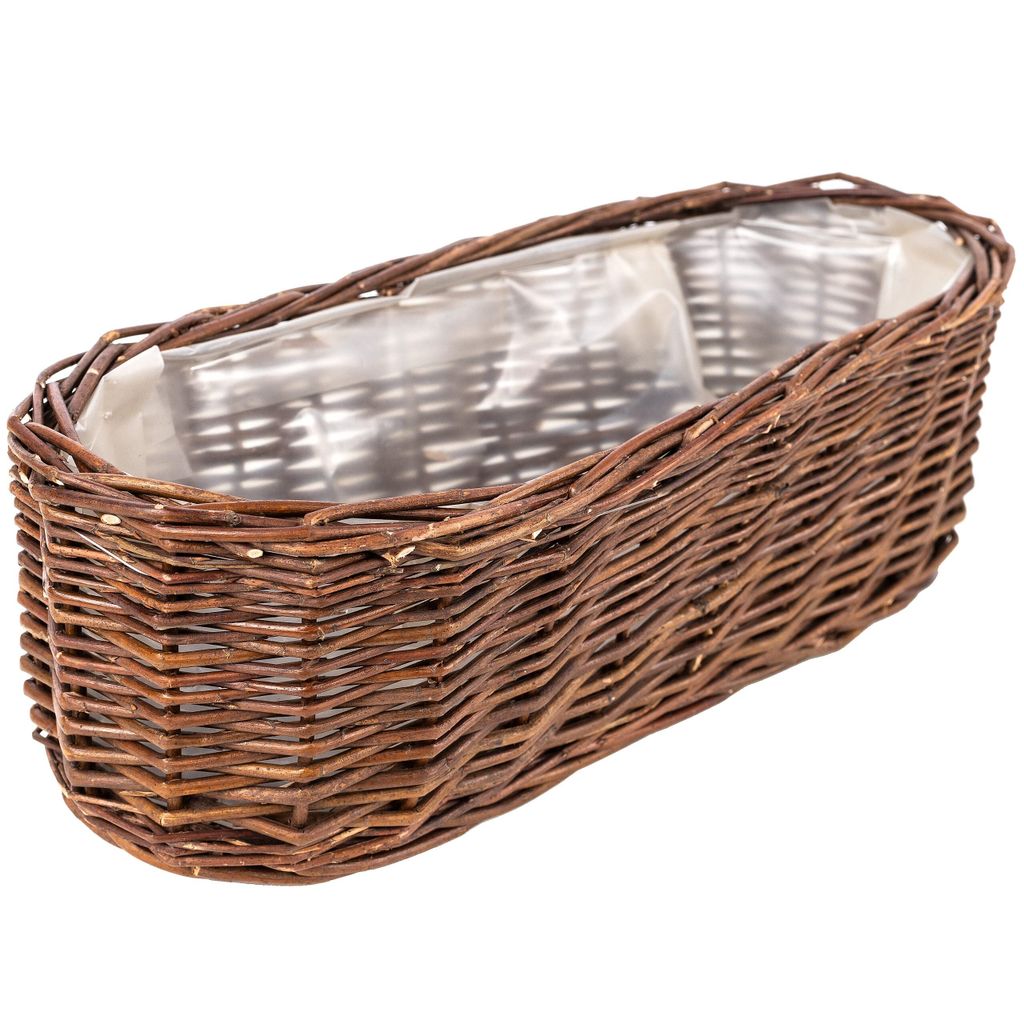 Creative Home Doniczka Wiklinowa ciemna z folią | 35x11x11 Zdjęcie produktu 