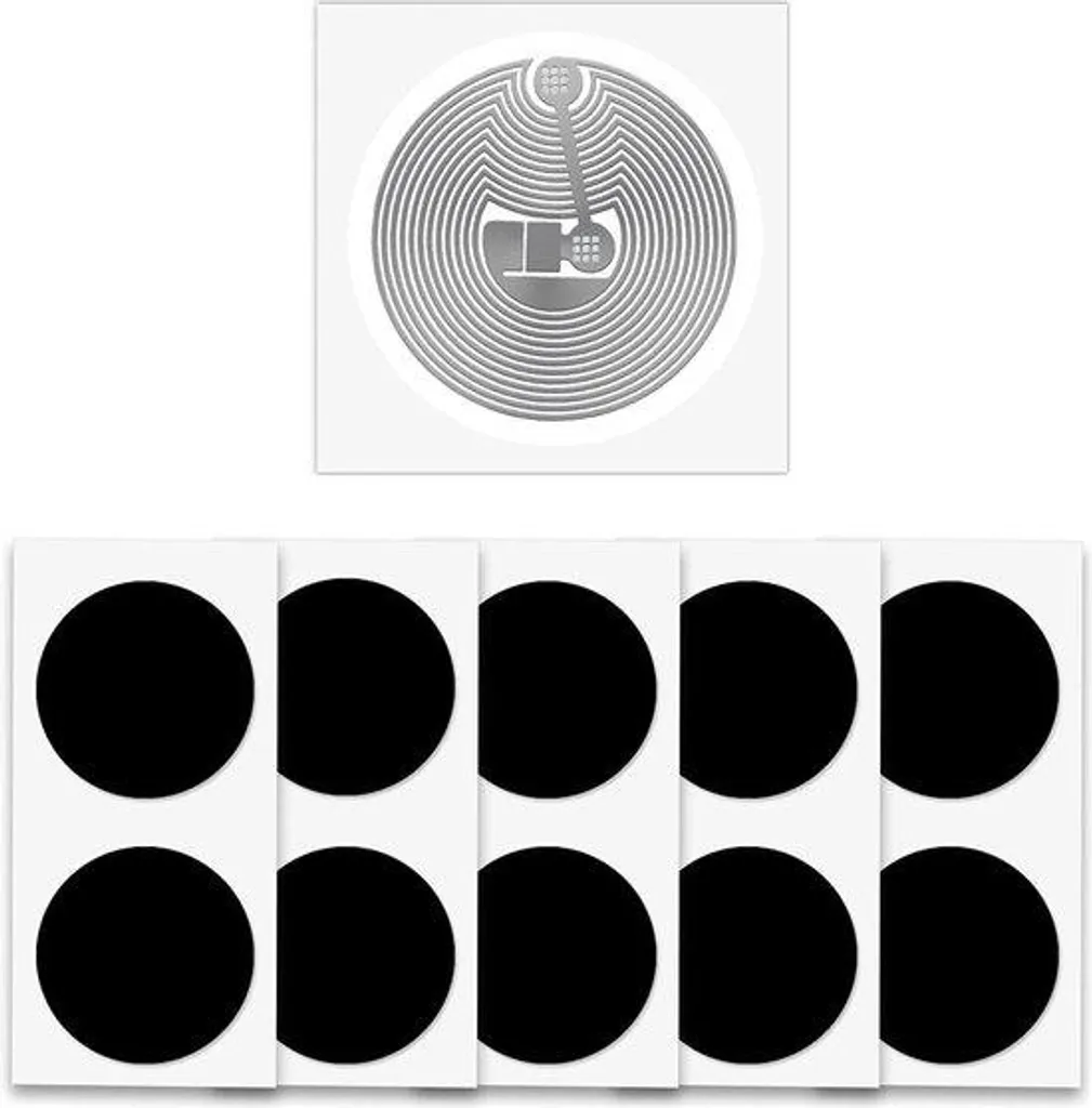 Tags NFC Autocollants Ronds 25 mm Noirs avec Mémoire de 504 Octets