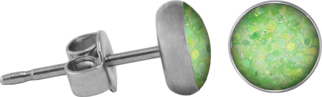 Chirurgenstahl Ohrstecker Glitterline Farbe - Grün Größe - 10 mm