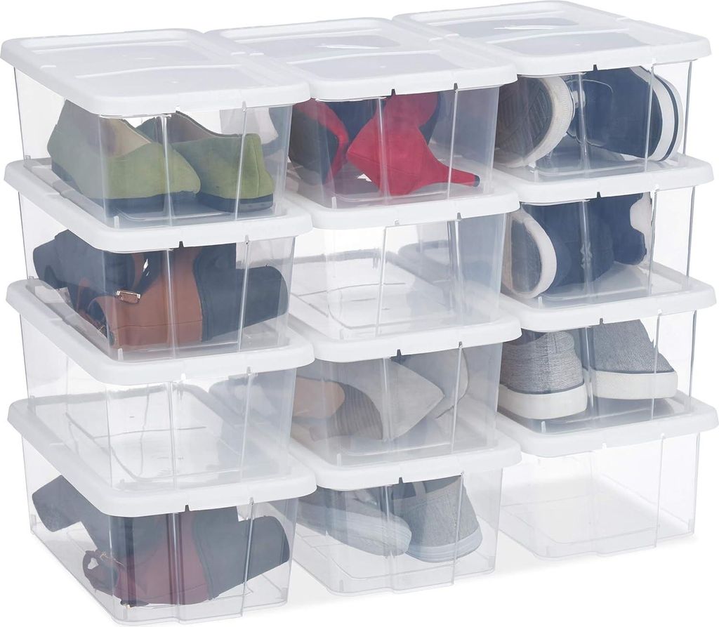 24 x Schuhbox Kunststoff, stapelbar, durchsichtige Produktbild 
