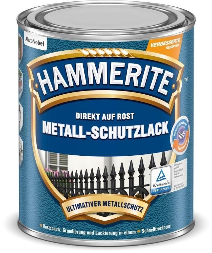 Hammerite Metall-Schutzlack Struktur-Effekt, Fertig gemischt, Zaun, Pforte, Eisenhaltiges Metall, Nicht-eisenhaltiges Metall, Matte Oberfläche, Sc...