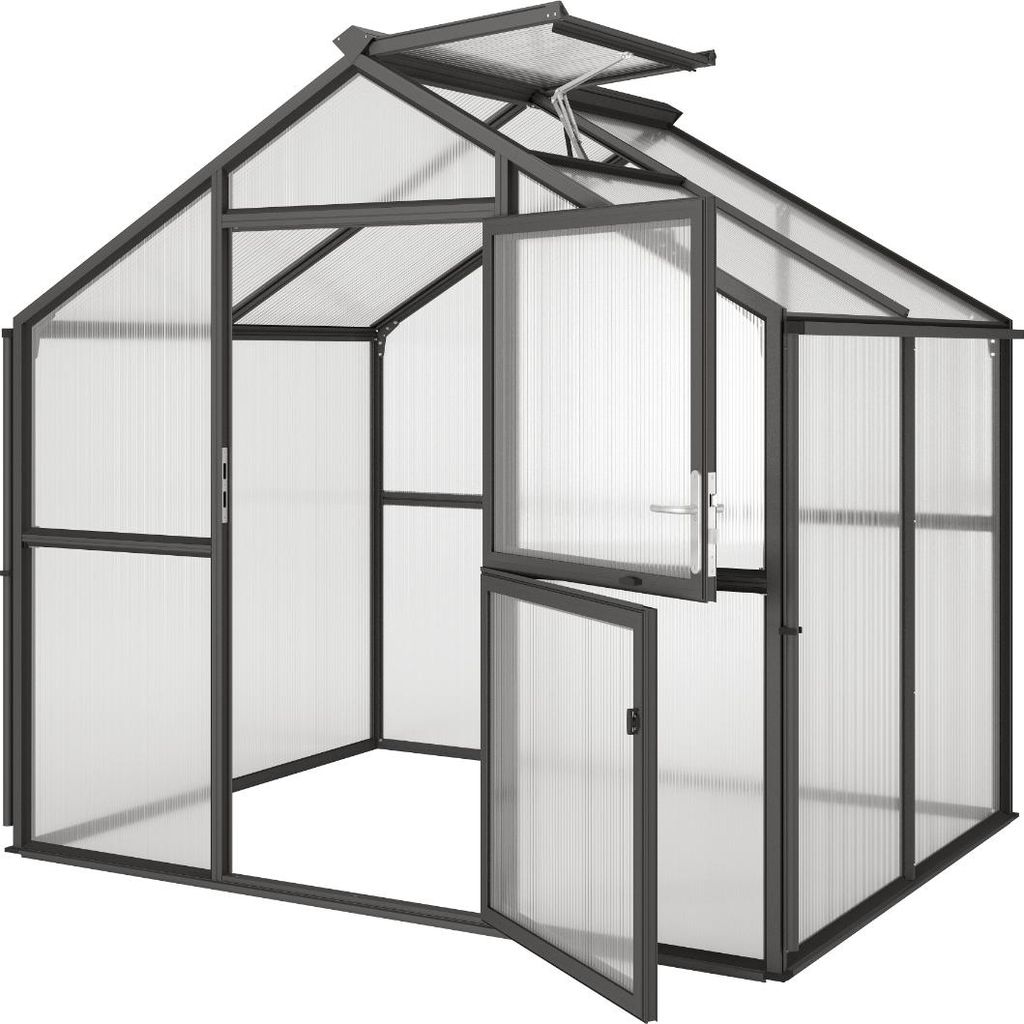 KGT Gewächshaus "Novum II" anthrazit-grau 5,7 m² 10 mm HKP