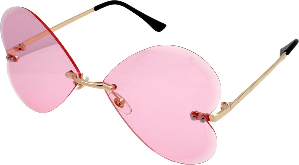Festivalbrille Herz Brille Sonnenbrille Damen Große Herzform Brillengläser Facettenschliff Edle Luxus Party Festival Bri