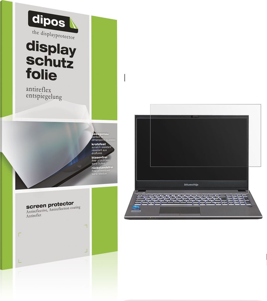 2x Schutzfolie für Bluechip Travelline L15W17 matt Displayschutzfolie Folie Display Schutz dipos