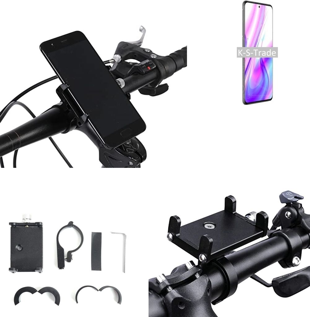 K-S-Trade Handyhalterung für das Fahrrad kompatibel mit ZTE S30 Pro Halter Lenkstange Fahrradhalterung Motorrad Bike Mount Befestigung Smartphone