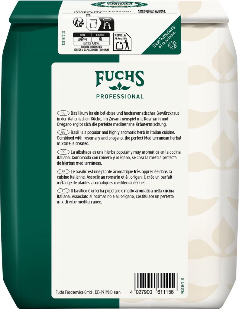 Fuchs Professional Basilic en feuilles, mélange d'herbes Image du produit 