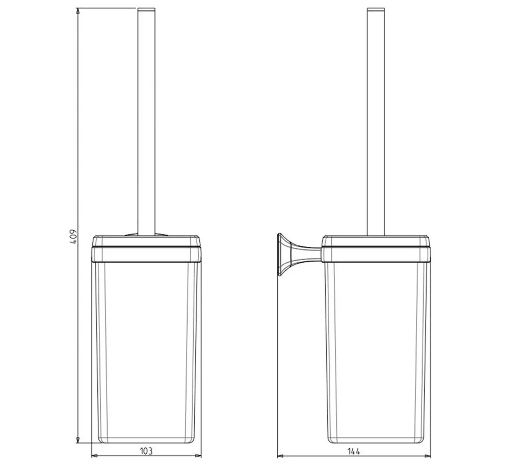 Brosse pour WC Sapho Aida idéale pour optimiser l'espace au sol