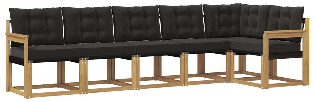 vidaXL Outdoor-Sofagarnitur mit Kissen 6 pcs Weiß und Schwarz
