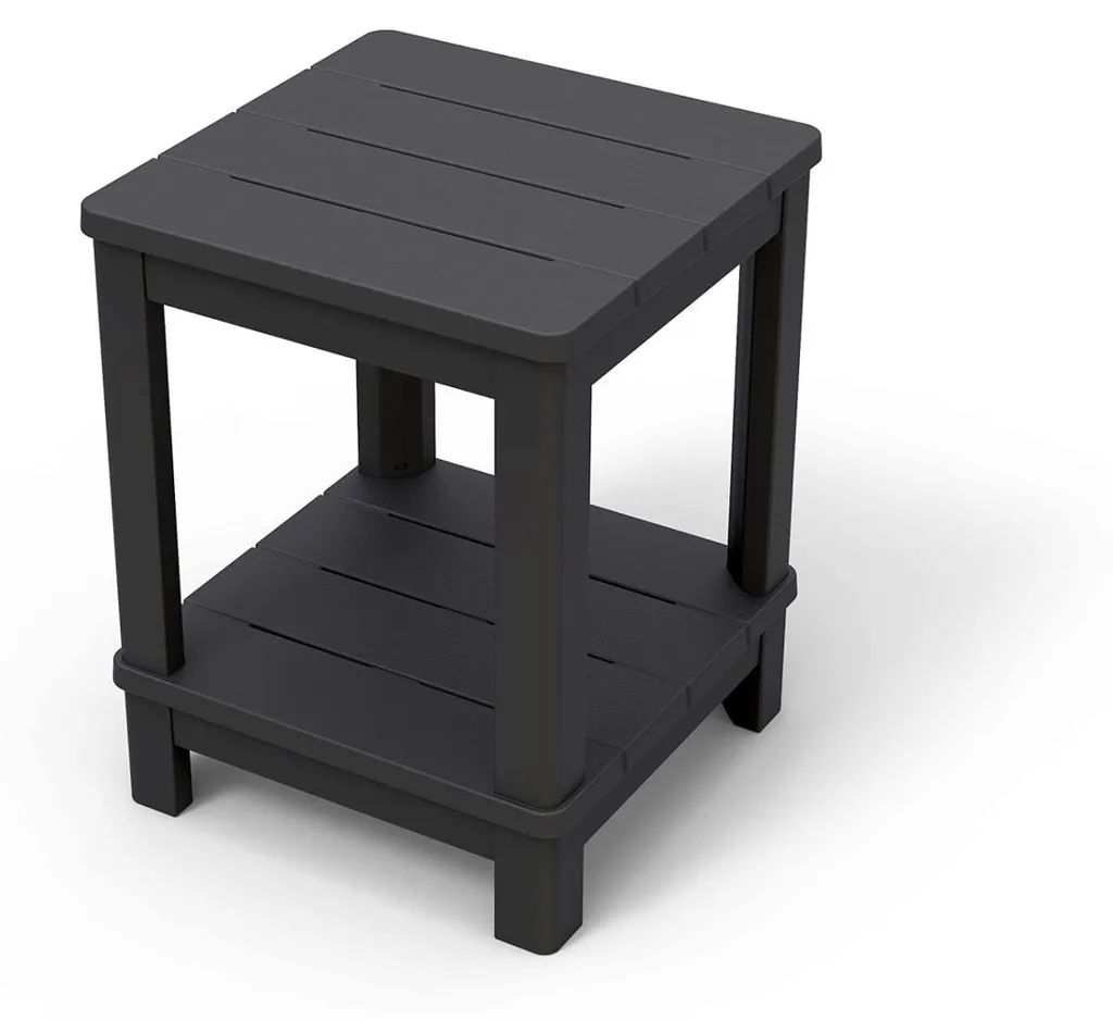 Table d'appoint extérieure avec double plateau en résine Keter Deluxe