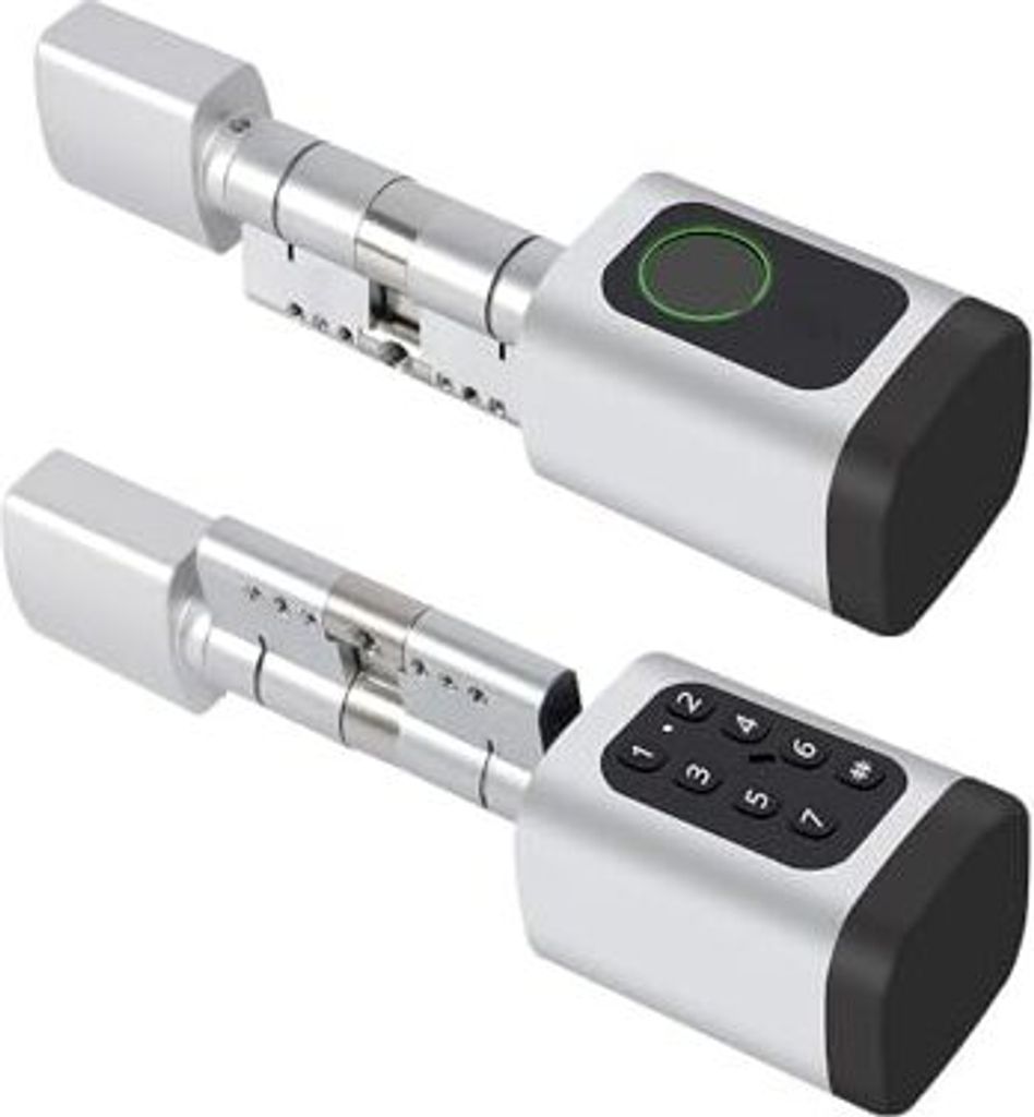 Tuya Bluetooth Smart Door Lock Euro -Zylinder, elektronischer Kern, Fingerabdruck/App/IC/Key Unlock, unterstützt Timer/App -Fernbedienung über Bl...