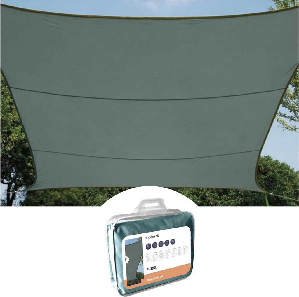 Perel Sonnensegel 5 x 5 m, quadratisch für Garten und Produktbild 