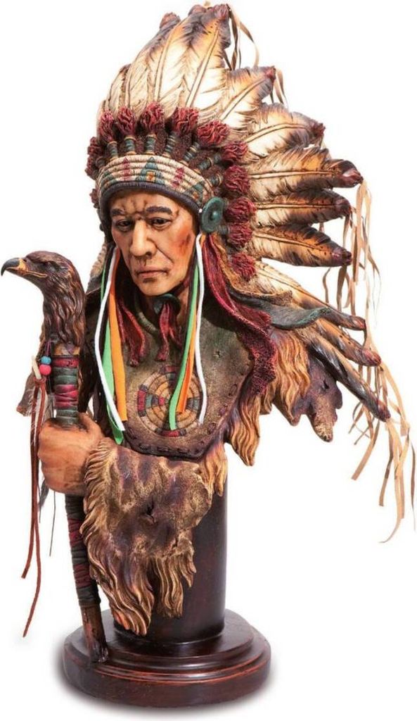 Western Indianer Büste mit Adlerkopf Zepter Produktbild 