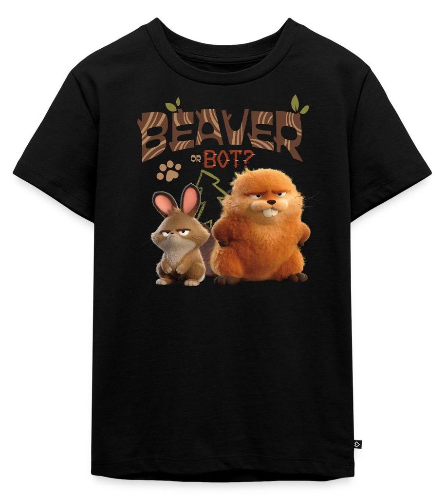 Spreadshirt Hoppers Beaver Or Bot Kinder Premium T-Shirt, 98/104 (2 Jahre), Schwarz