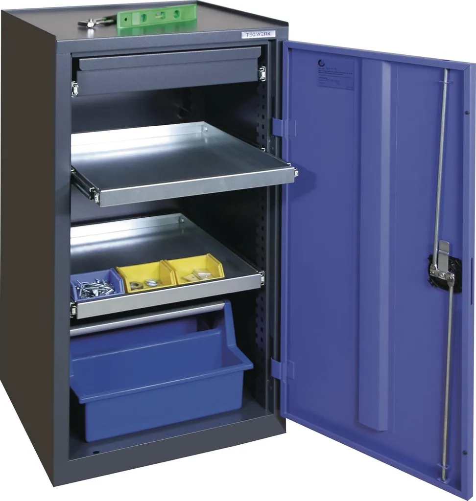 Armoire à Outils Gris/Bleu avec 1 Tiroir - H1000mm - Étagères Réglables