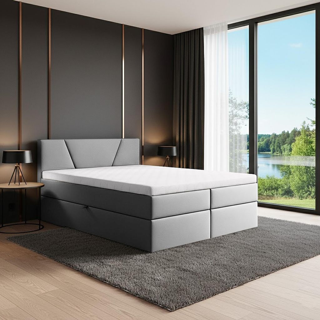 Best For Home Jubilee Bonell Box Spring Bed with Topper (200 x 200 cm, Trinity 32)